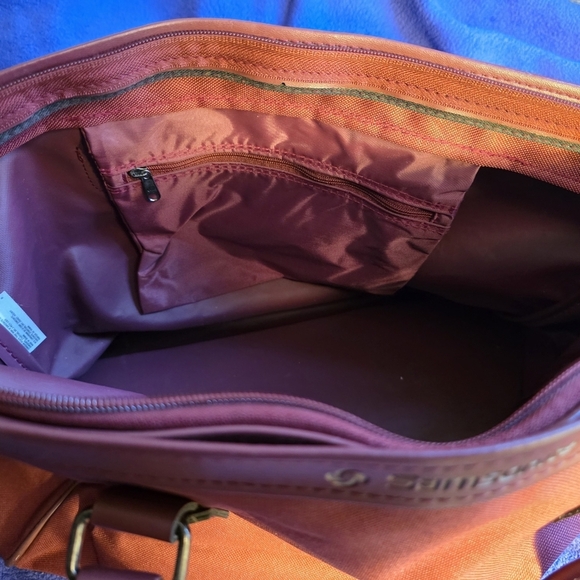 Samsonite Burgundy Tote Bag Luggage Carryon Sturdy Zipper Pockets - Picture 6 of 12